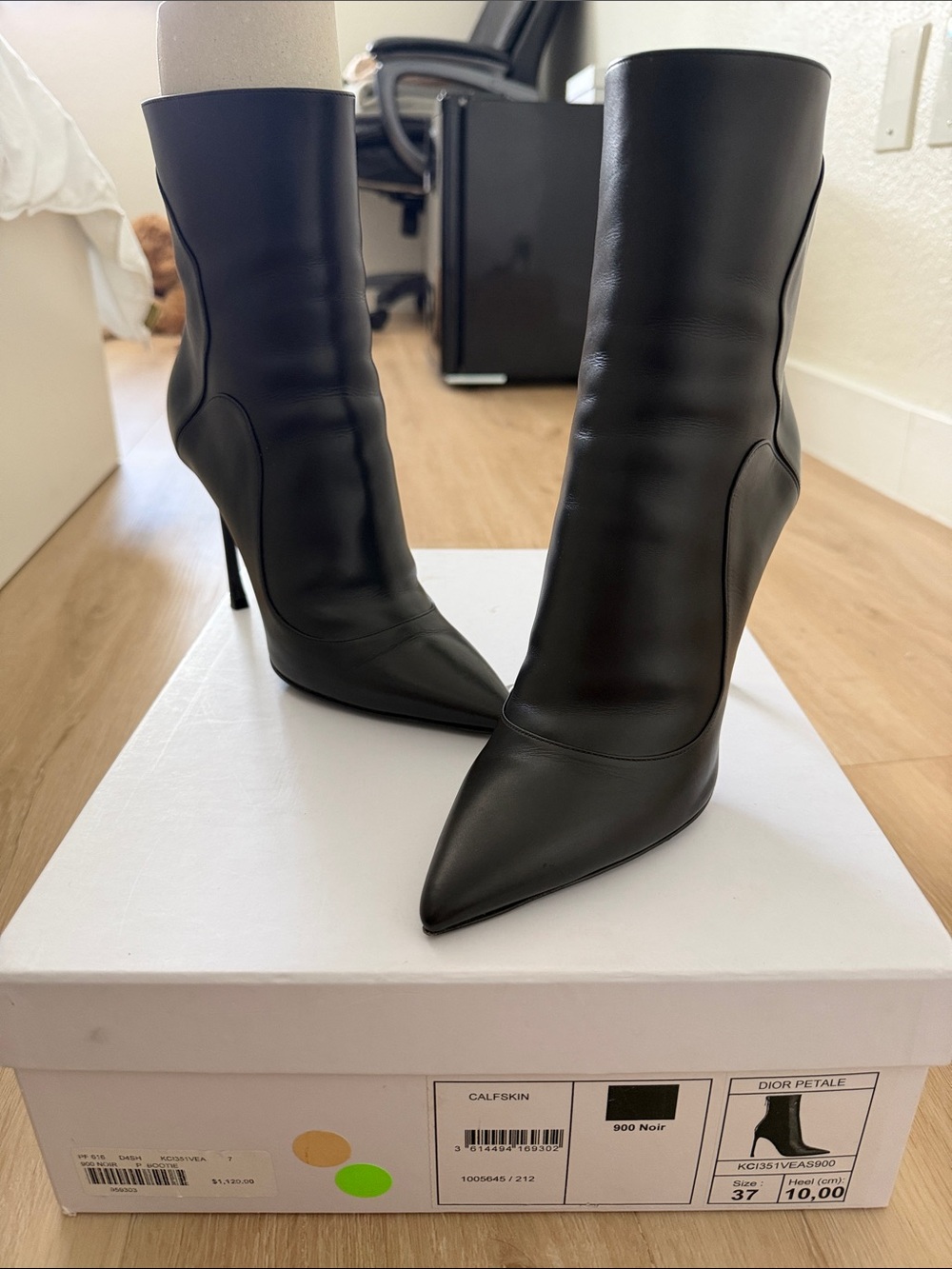 Dior Black Pointed Stiletto Ankle Boots